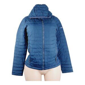 Columbia Women's Blue Silver Falls Hooded Padded Winter Puffer Jacket Size XS